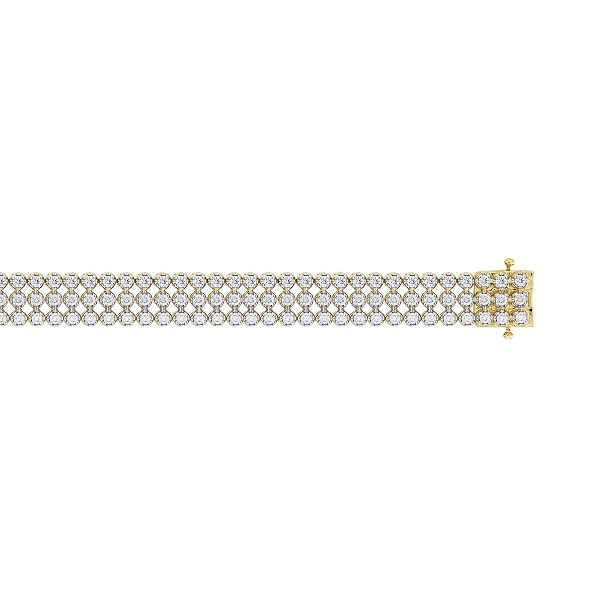 LADIES BRACELET 5CT ROUND DIAMOND 14K YELLOW GOLD