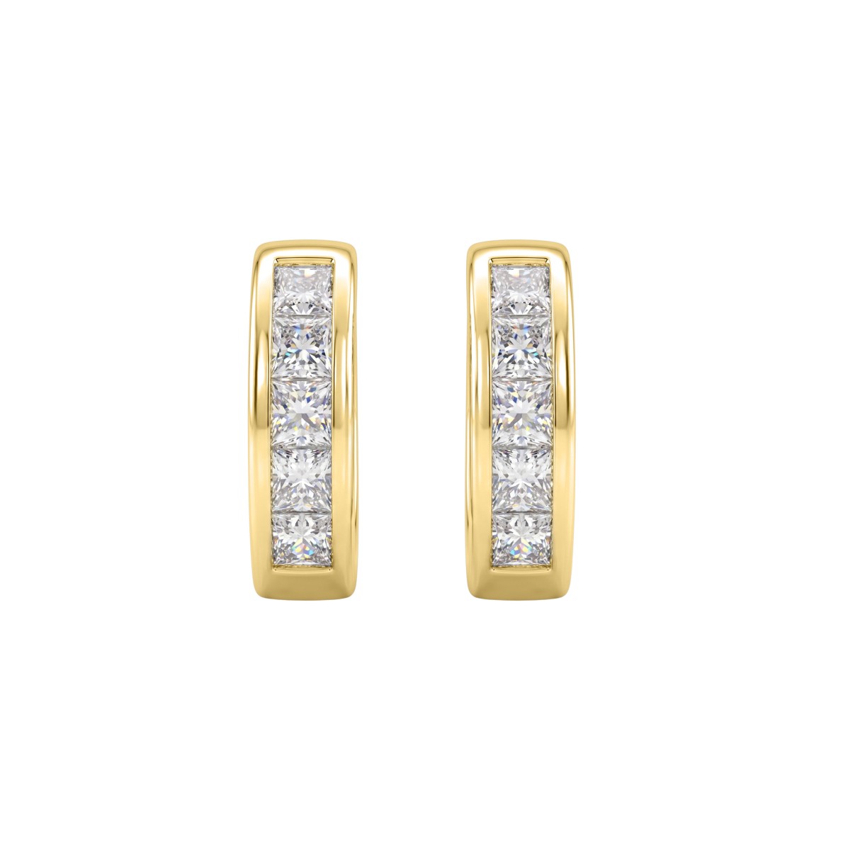 Classic 14K Yellow Gold Diamond Hoops For Women 1....