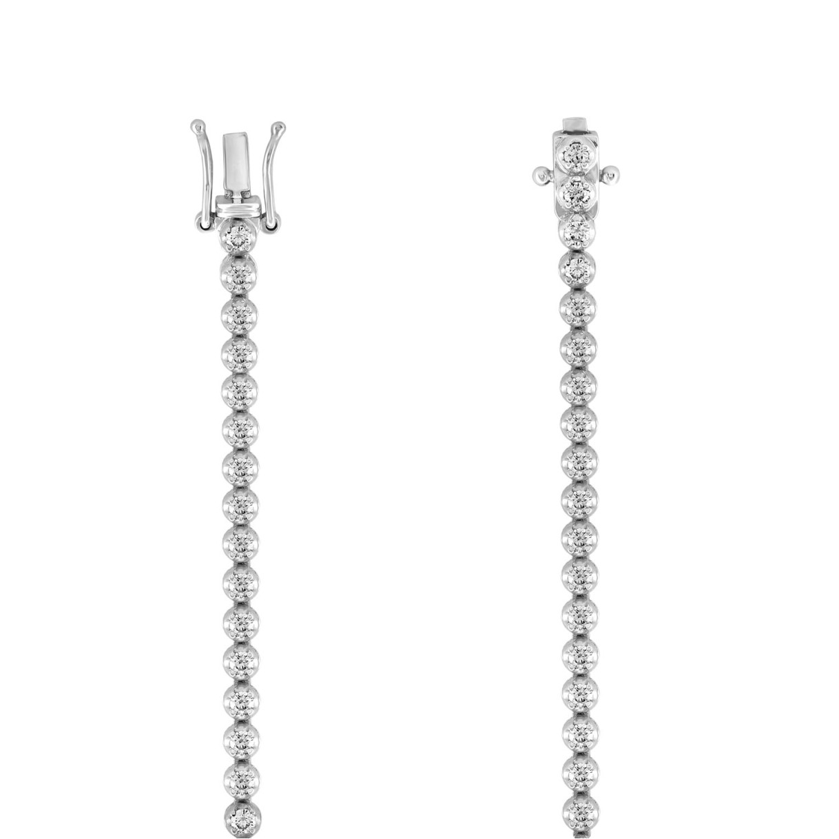 MENS NECKLACE 7CT ROUND DIAMOND 14K WHITE GOLD