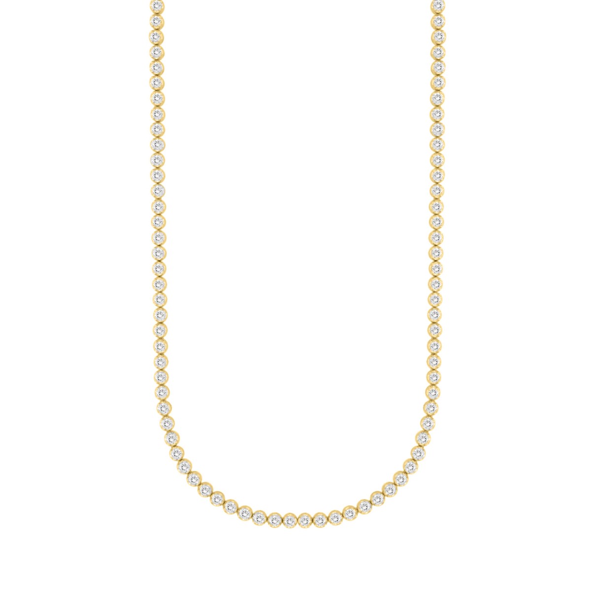 MENS NECKLACE 7CT ROUND DIAMOND 14K YELLOW GOLD ...