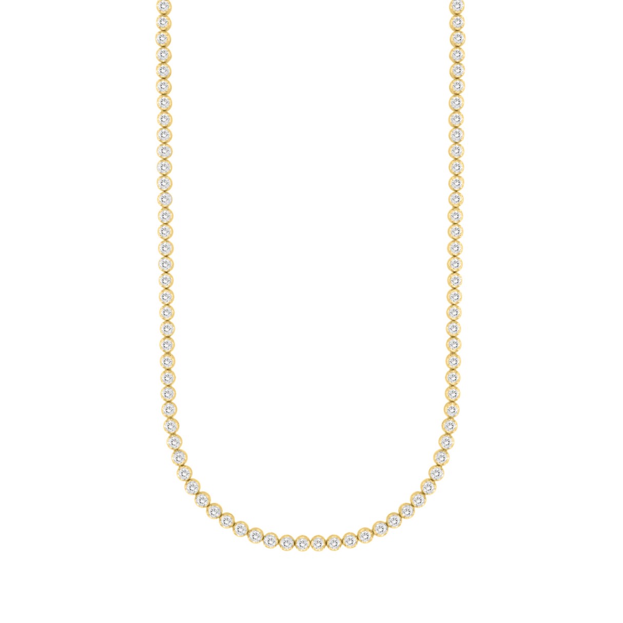 14K YELLOW GOLD 7 1/2CT 24 INCH ROUND DIAMOND MEN'S NECKLACE