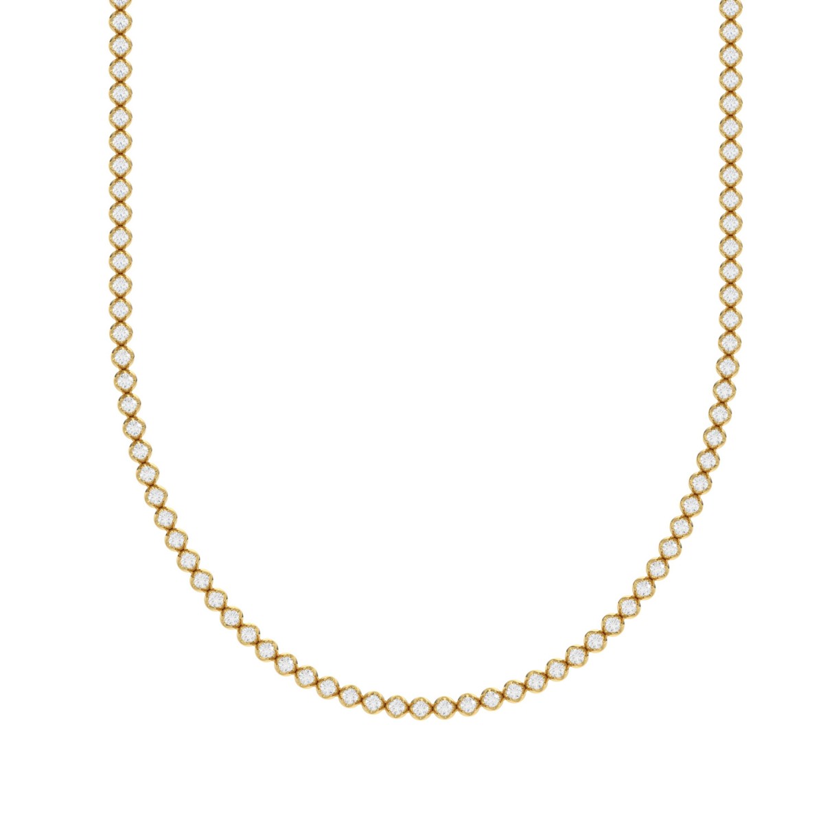 14K YELLOW GOLD 7 1/2CT 24 INCH ROUND DIAMOND MEN'S NECKLACE