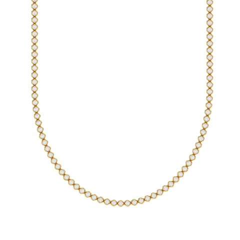 14K YELLOW GOLD 7 1/2CT 24 INCH ROUND DIAMOND MEN'S NECKLACE