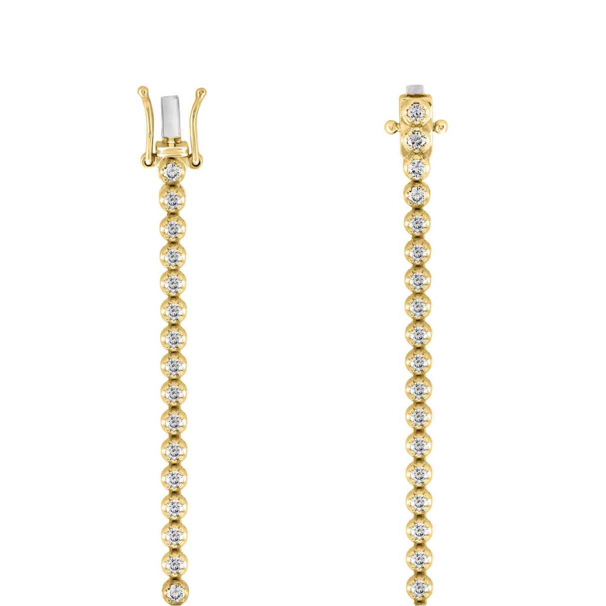 14K YELLOW GOLD 7 1/2CT 24 INCH ROUND DIAMOND MEN'S NECKLACE