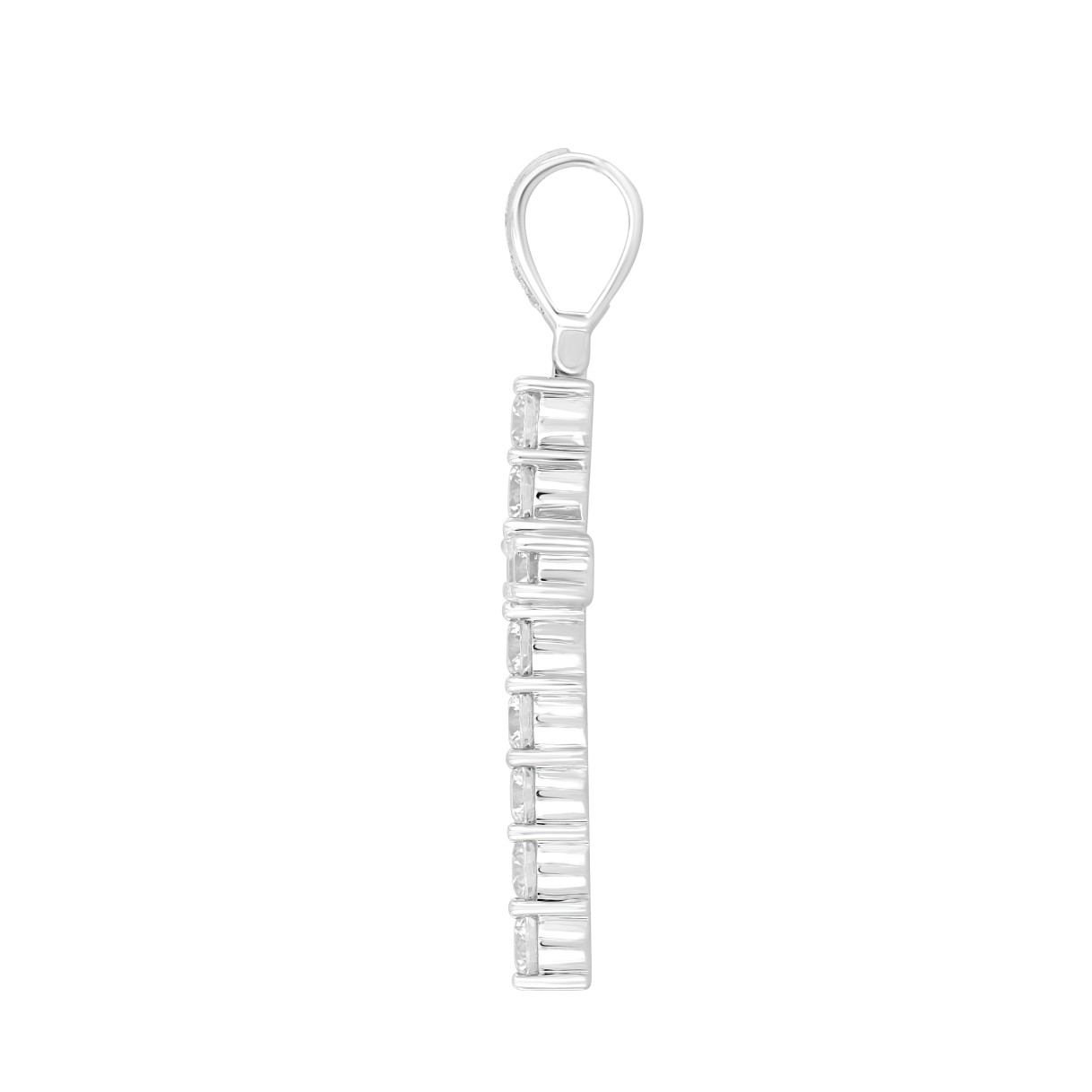 MEN'S CHARM PENDANT 2 1/2CT ROUND DIAMOND 14K WHITE GOLD