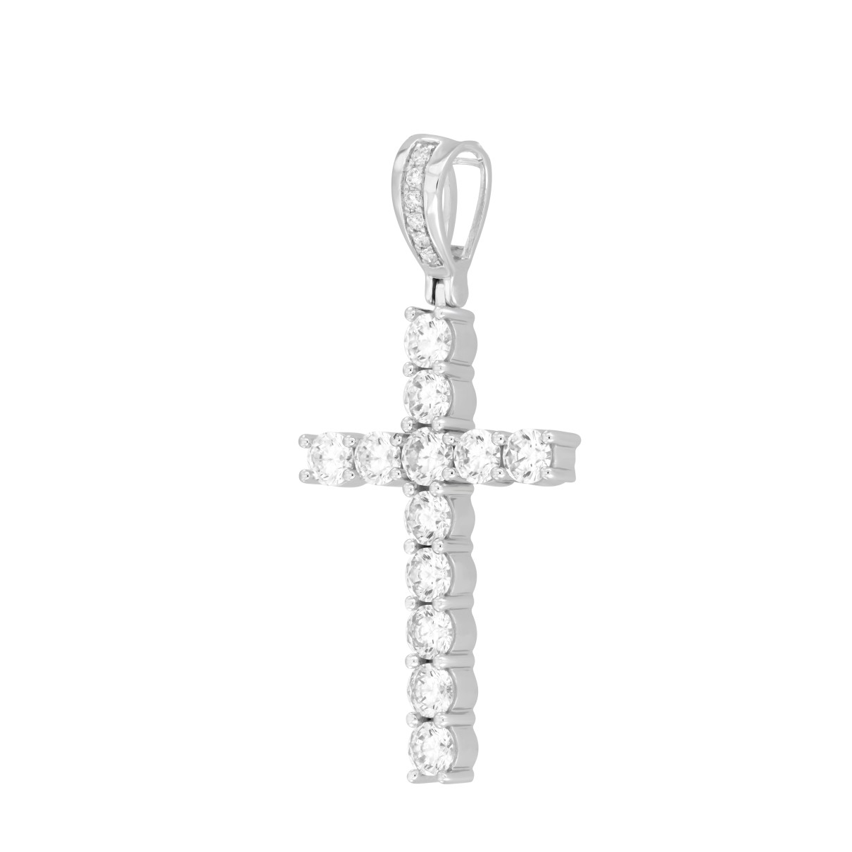 MEN'S CHARM PENDANT 2 1/2CT ROUND DIAMOND 14K WHITE GOLD