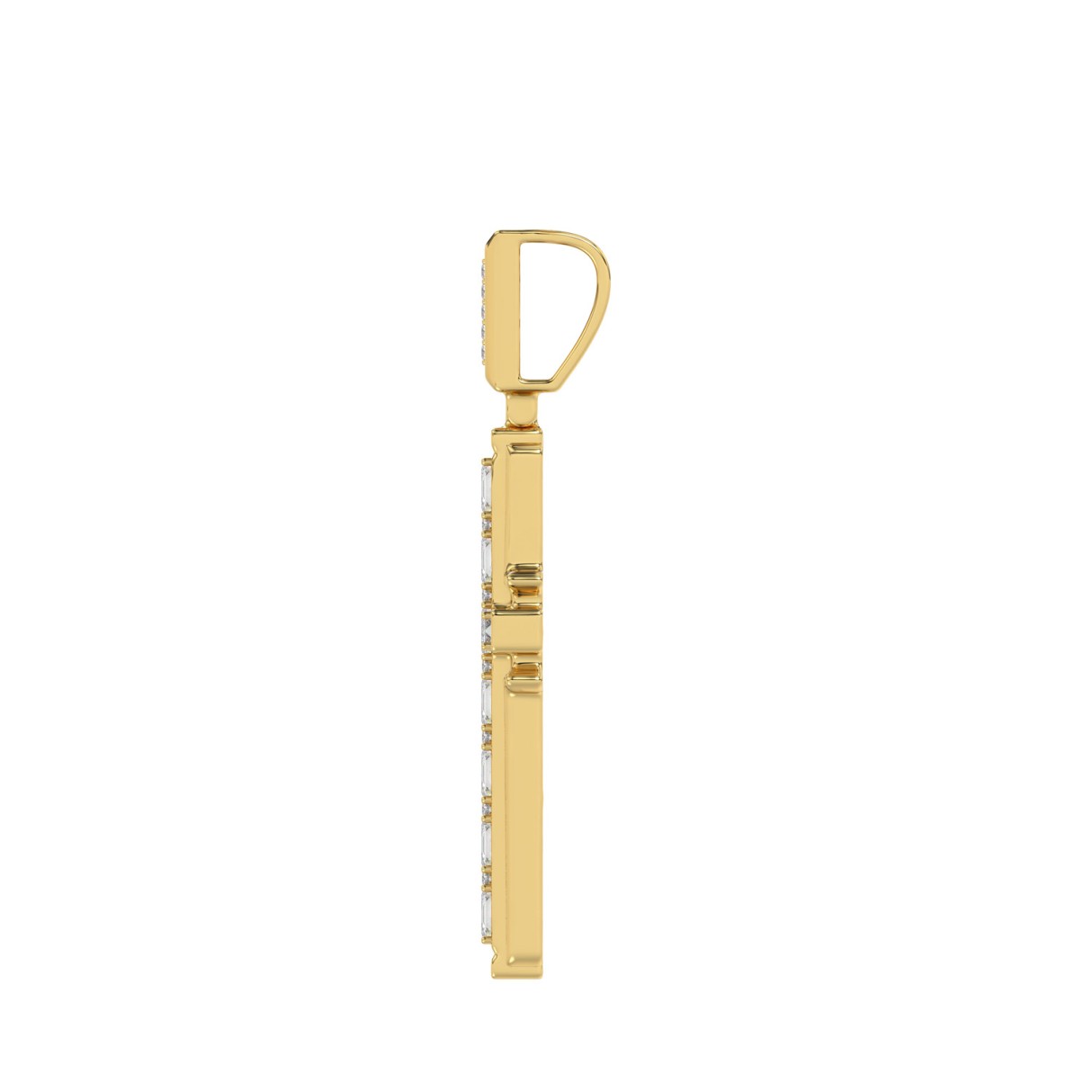 14K YELLOW GOLD 2.00CT ROUND/EMERALD DIAMOND MEN'S CHARM