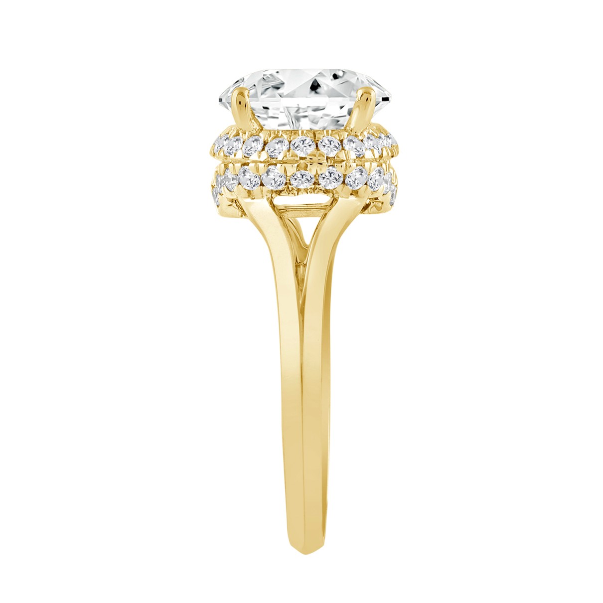 LADIES RING 3 3/8CT ROUND DIAMOND/14K YELLOW GOLD (CENTER STONE ROUND DIAMOND 3CT )