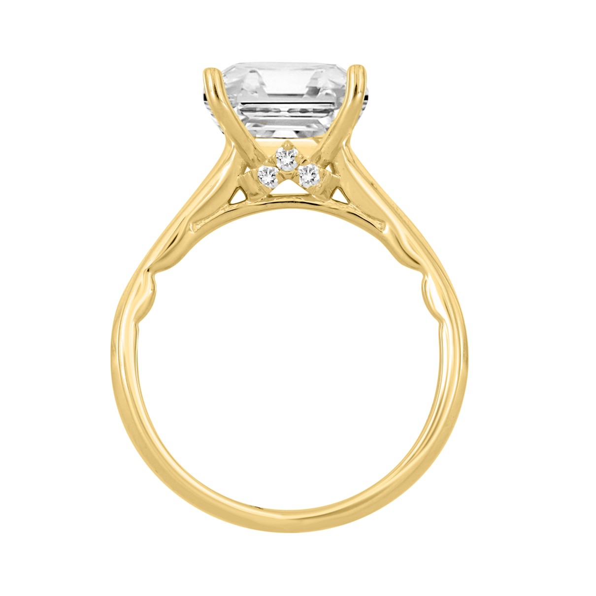 LADIES RING 2CT ROUND/PRINCESS DIAMOND 14K YELLOW GOLD (CENTER STONE PRINCESS DIAMOND 2CT )