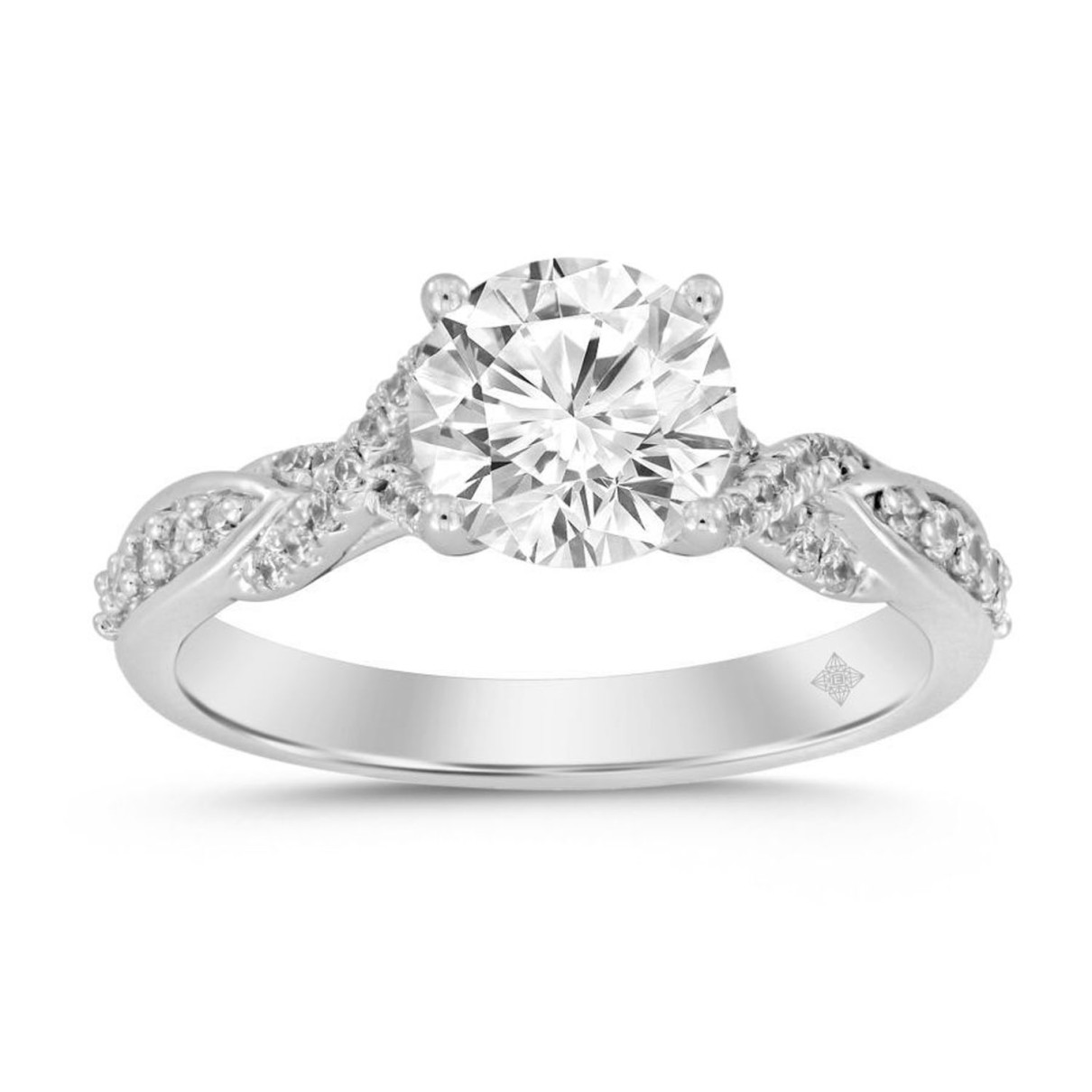 LADIES RING 1 3/4CT ROUND DIAMOND 14K WHITE GOLD (...