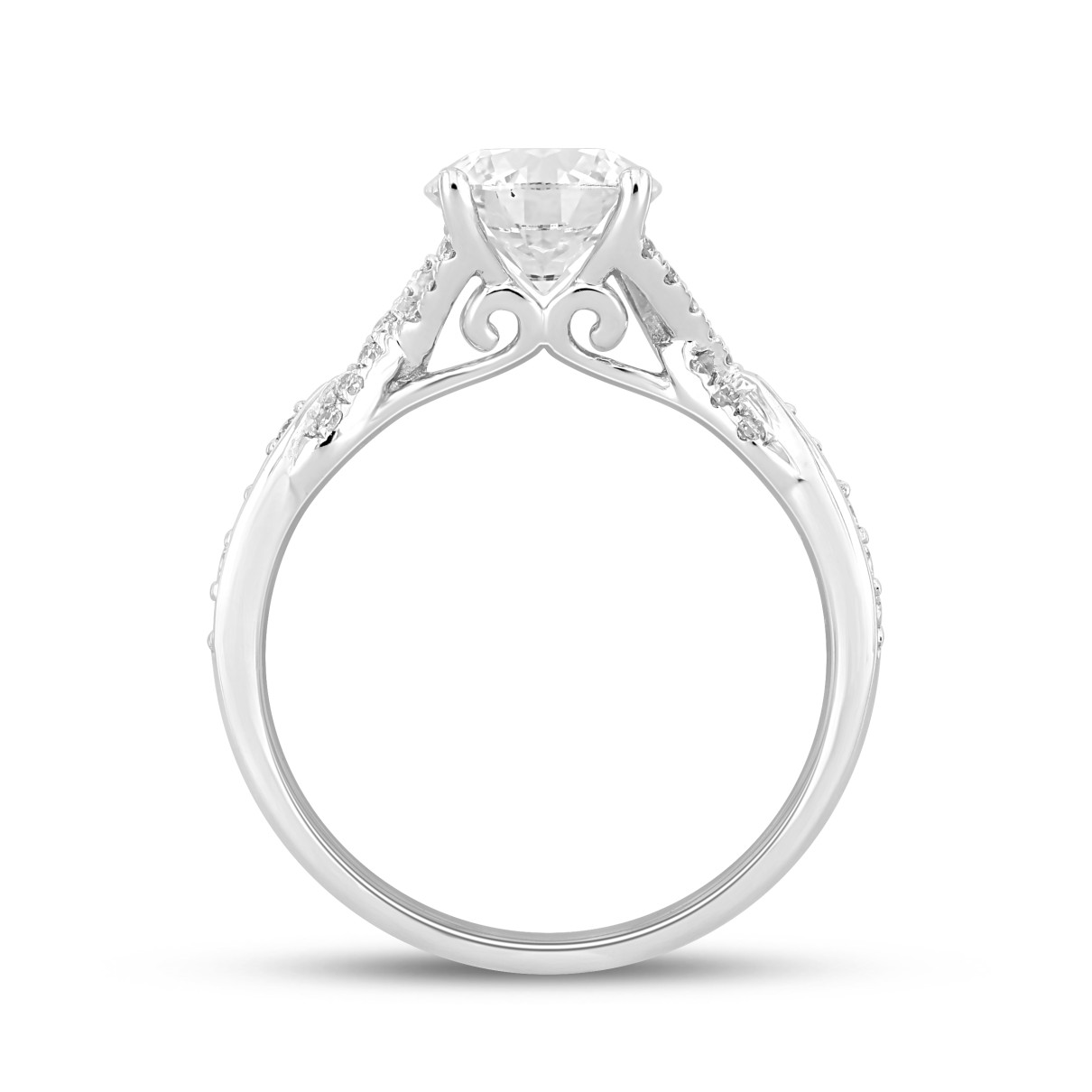 LADIES RING 1 3/4CT ROUND DIAMOND 14K WHITE GOLD (CENTER STONE ROUND DIAMOND 1 1/2CT )