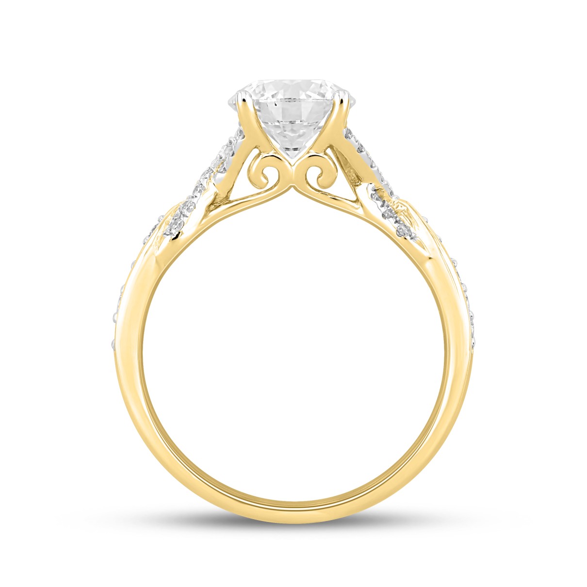 LADIES RING 1 3/4CT ROUND DIAMOND 14K YELLOW GOLD (CENTER STONE ROUND DIAMOND 1 1/2CT )