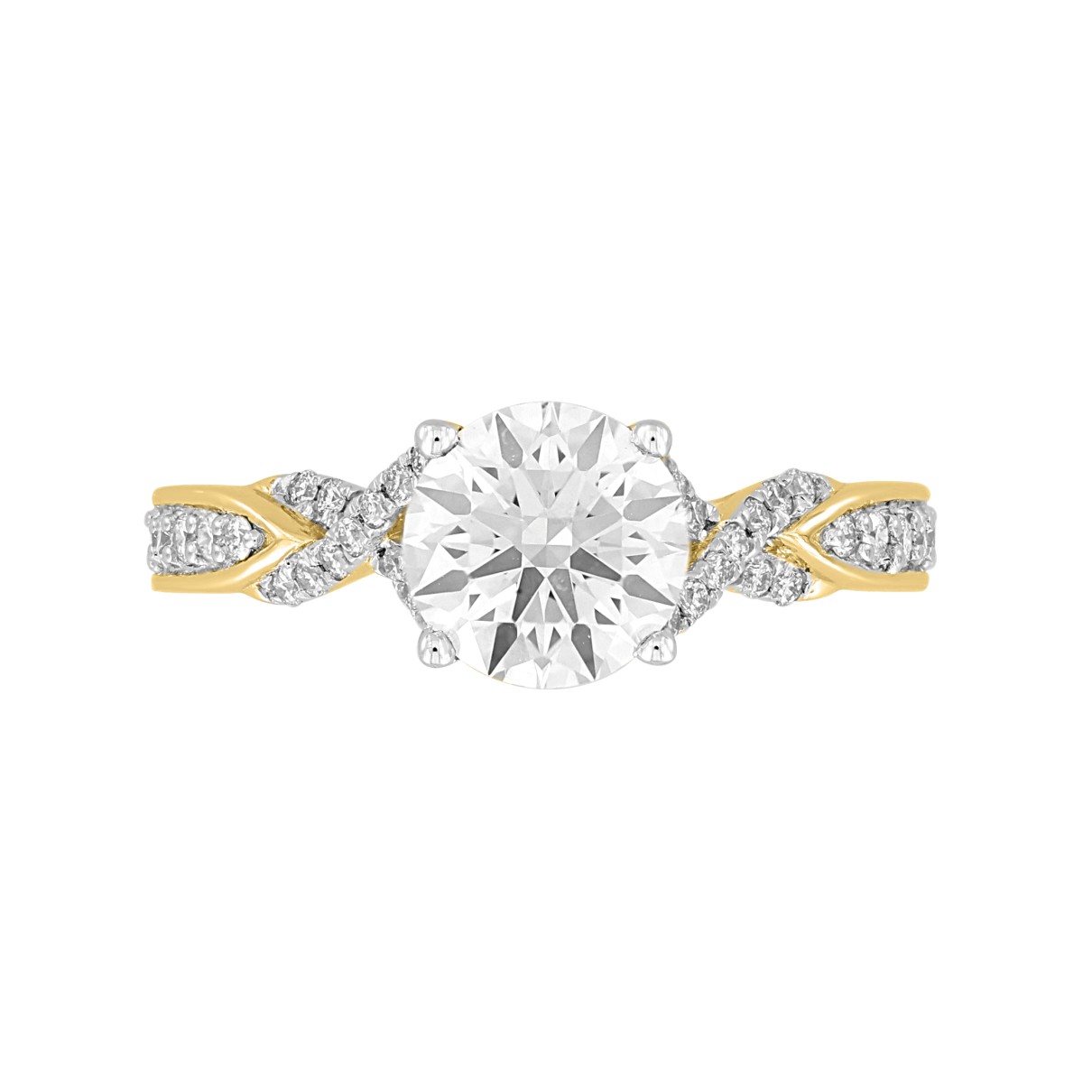 LADIES RING 1 3/4CT ROUND DIAMOND 14K YELLOW GOLD (CENTER STONE ROUND DIAMOND 1 1/2CT )