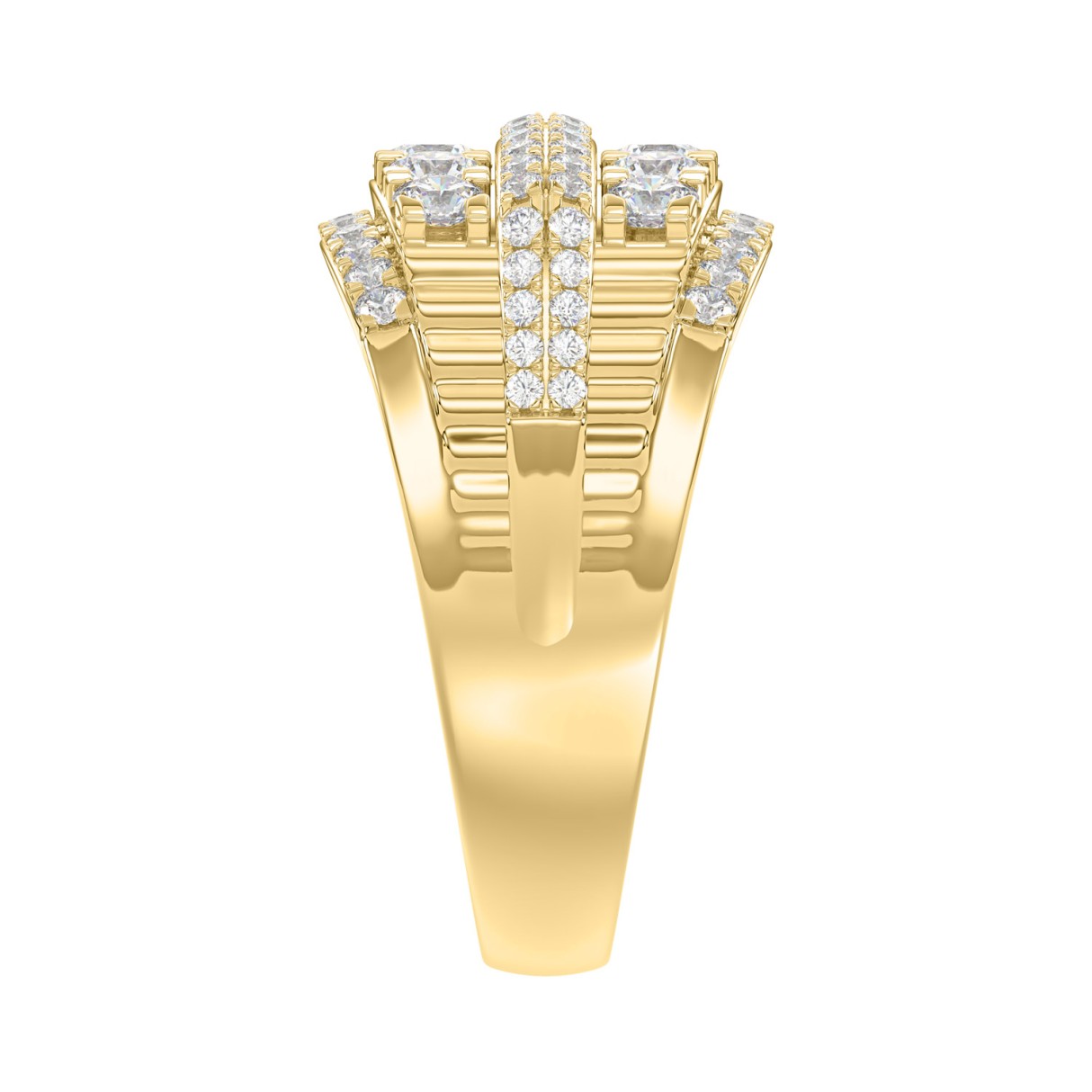 14K YELLOW GOLD 2.00CT ROUND DIAMOND MEN'S RING