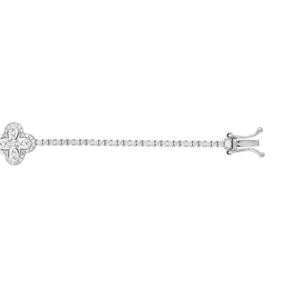 LADIES BRACELET 3 1/2CT ROUND/PEAR DIAMOND 14K WHITE GOLD
