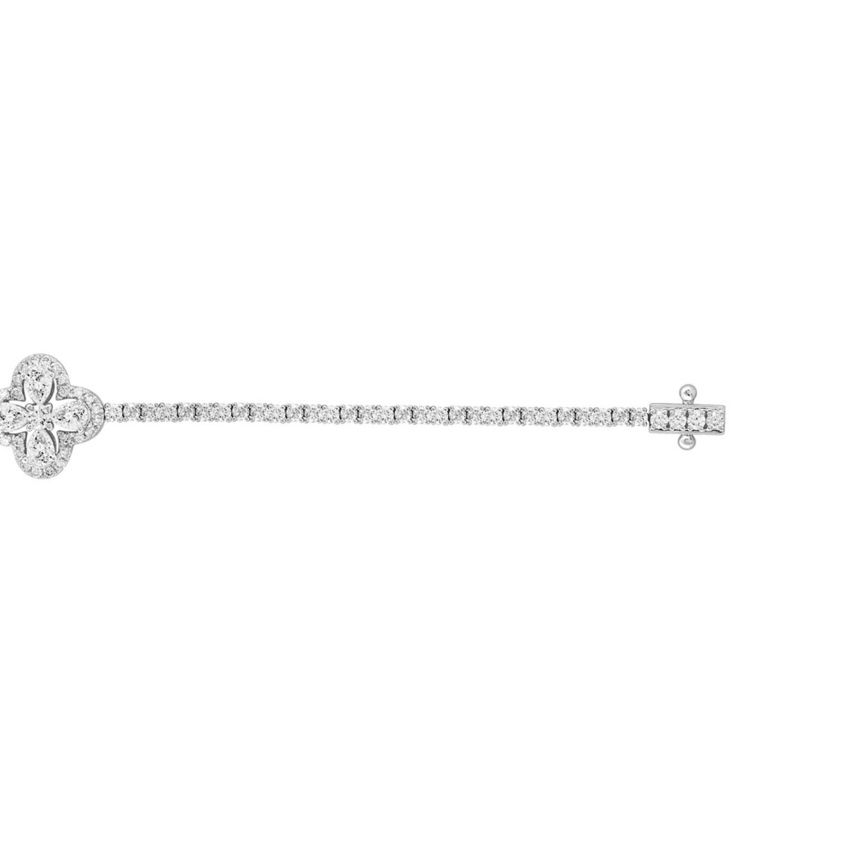 LADIES BRACELET 3 1/2CT ROUND/PEAR DIAMOND 14K WHITE GOLD