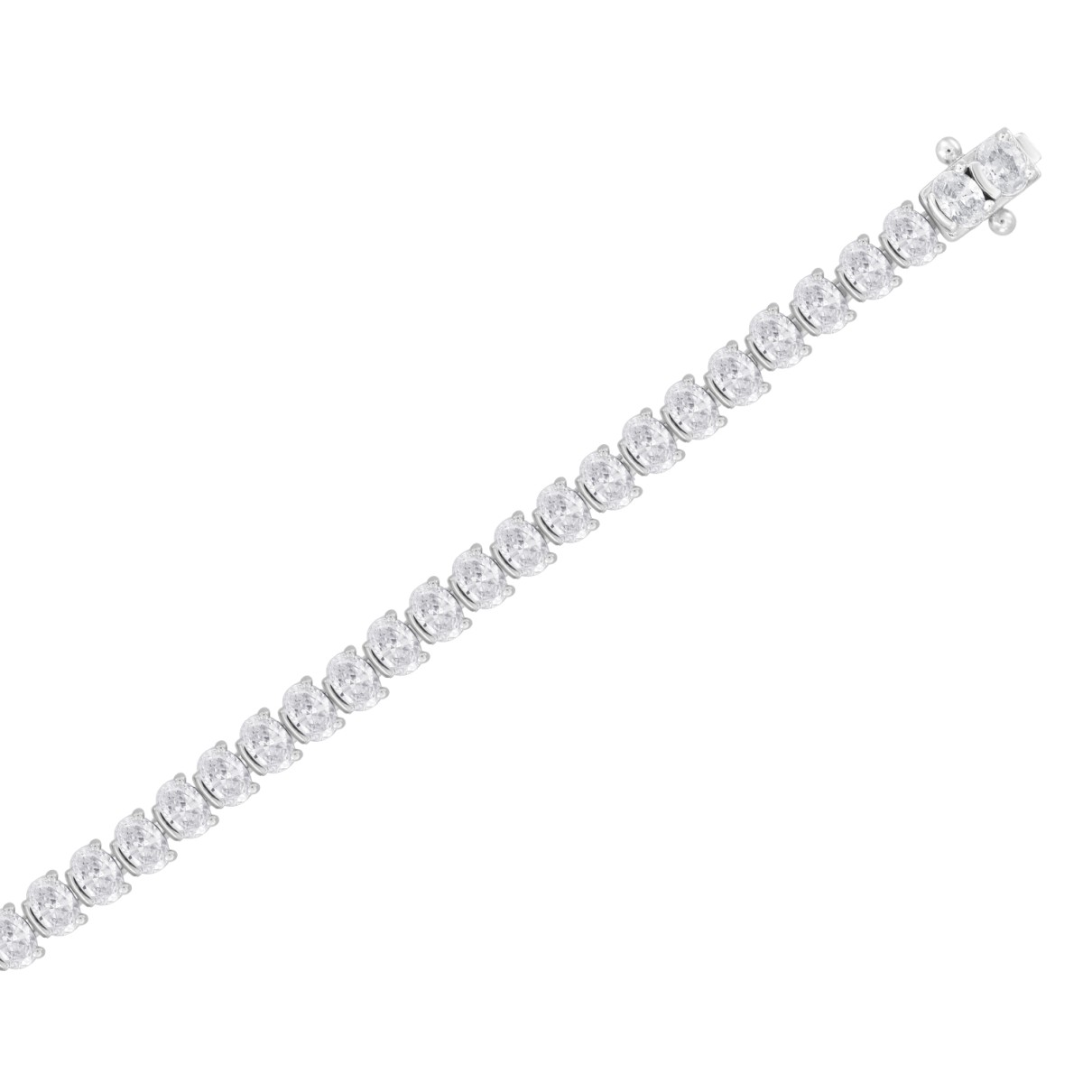 LADIES BRACELET 7CT OVAL DIAMOND 14K WHITE GOLD