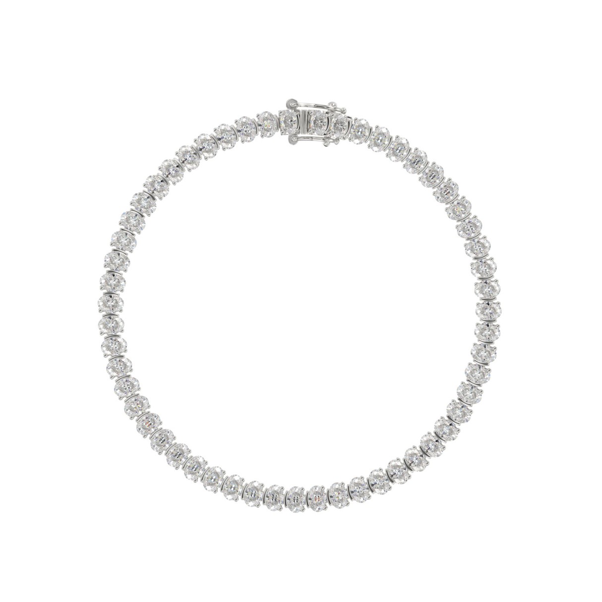 14K White Gold 7.00 CT Oval Cut Diamond Tennis Bracelet for Women Luxury Ladies Diamond Bracelet