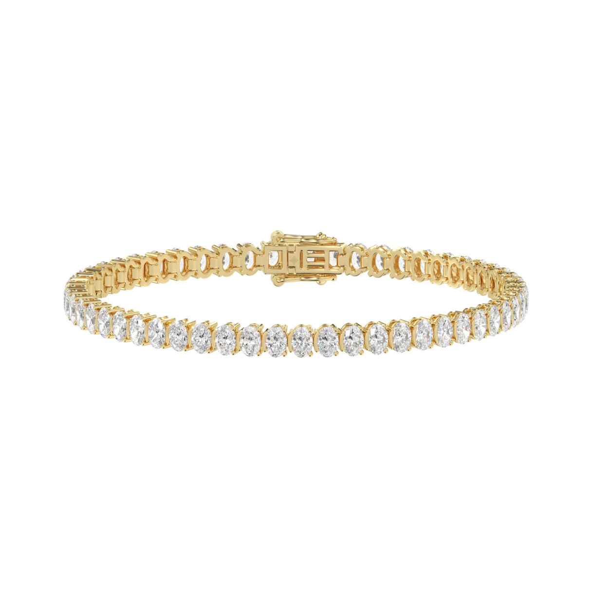 14K Yellow Gold 7.00 CT Oval Cut Diamond Tennis Bracelet for Women Luxury Ladies Diamond Bracelet
