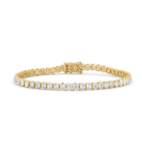 14K Yellow Gold 7.00 CT Oval Cut Diamond Tennis Bracelet for Women Luxury Ladies Diamond Bracelet