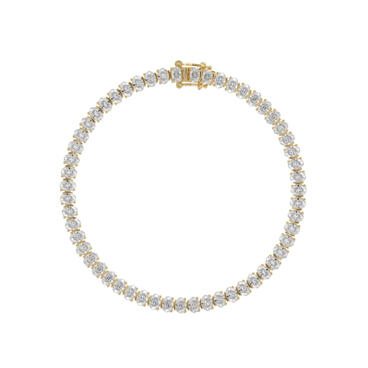 14K Yellow Gold 7.00 CT Oval Cut Diamond Tennis Bracelet for Women Luxury Ladies Diamond Bracelet