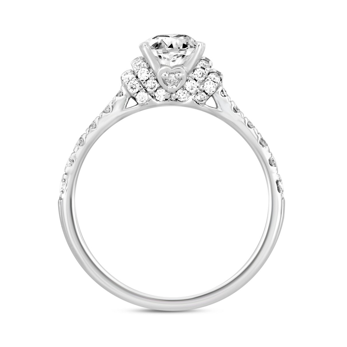 LADIES RING 1 1/2CT ROUND/OVAL DIAMOND 14K WHITE GOLD (CENTER STONE OVAL DIAMOND 1CT)