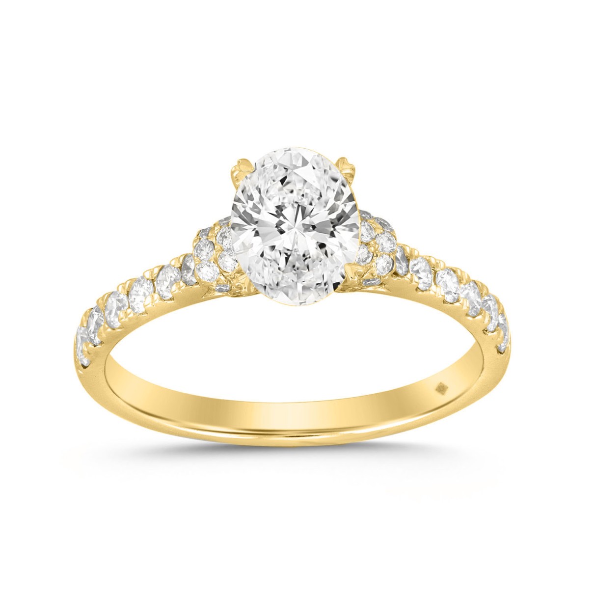 LADIES RING 1 1/2CT ROUND/OVAL DIAMOND 14K YELLOW ...