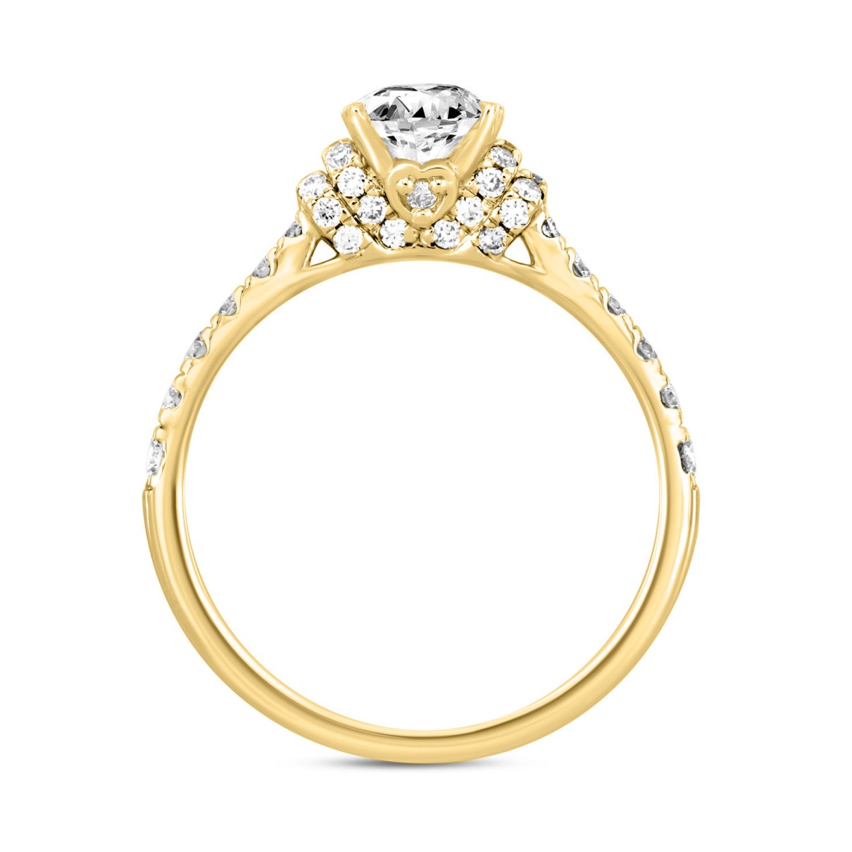 LADIES RING 1 1/2CT ROUND/OVAL DIAMOND 14K YELLOW GOLD (CENTER STONE OVAL DIAMOND 1CT)