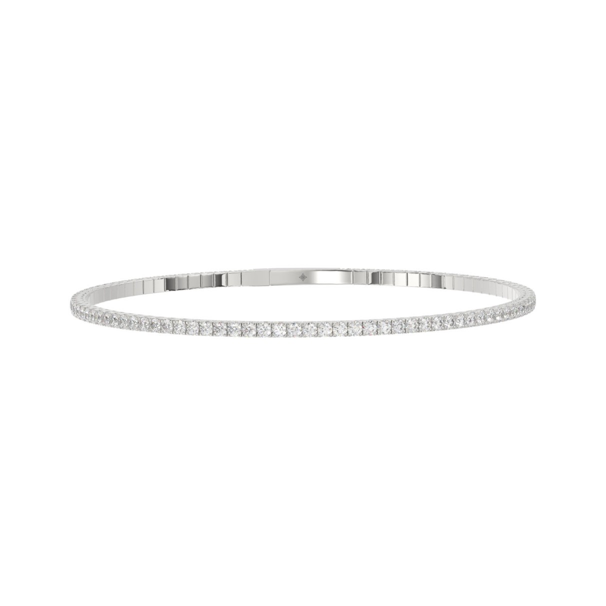 LADIES FLEXIBLE BANGLE 5 1/3CT ROUND DIAMOND 14K W...