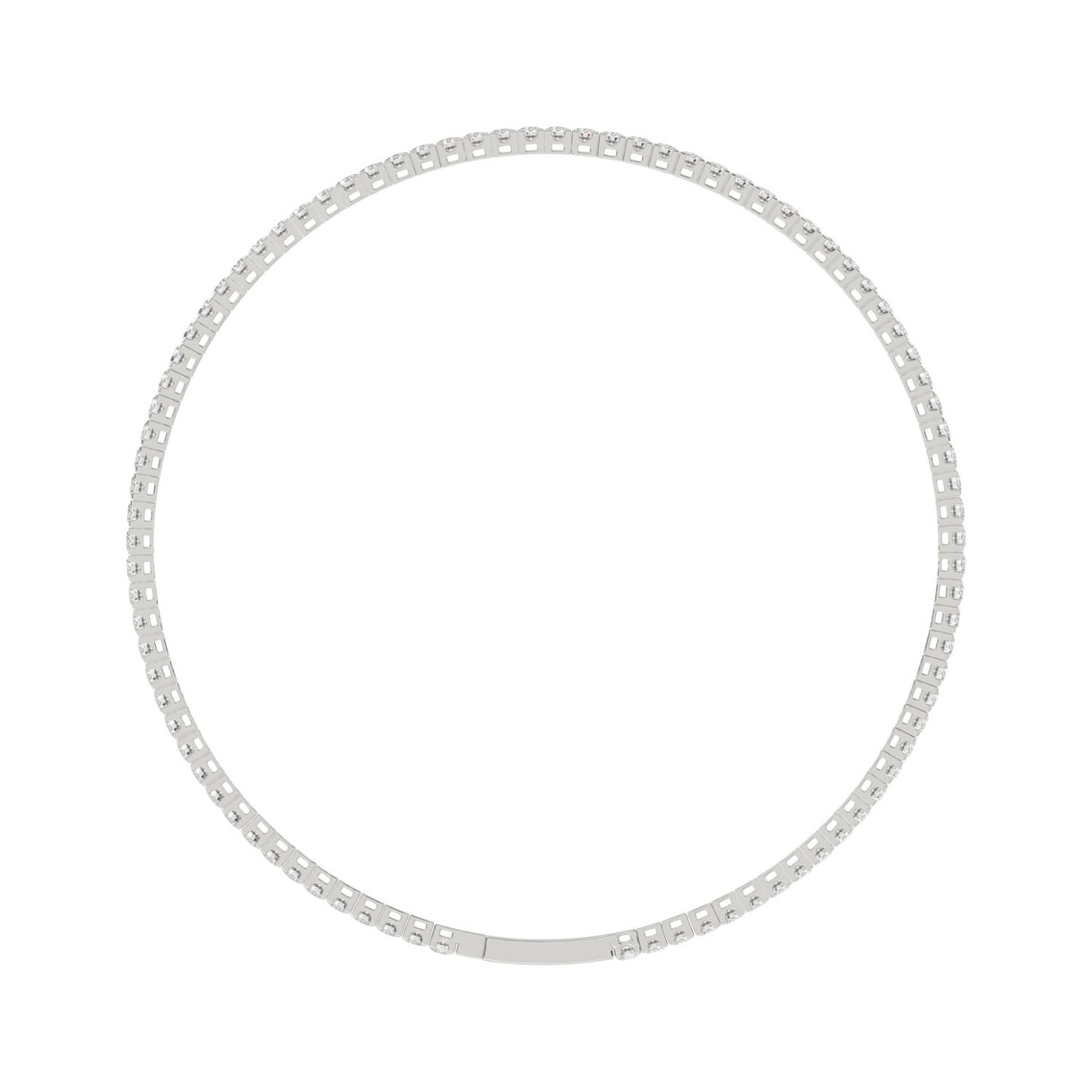 LADIES FLEXIBLE BANGLE 5 1/3CT ROUND DIAMOND 14K WHITE GOLD 