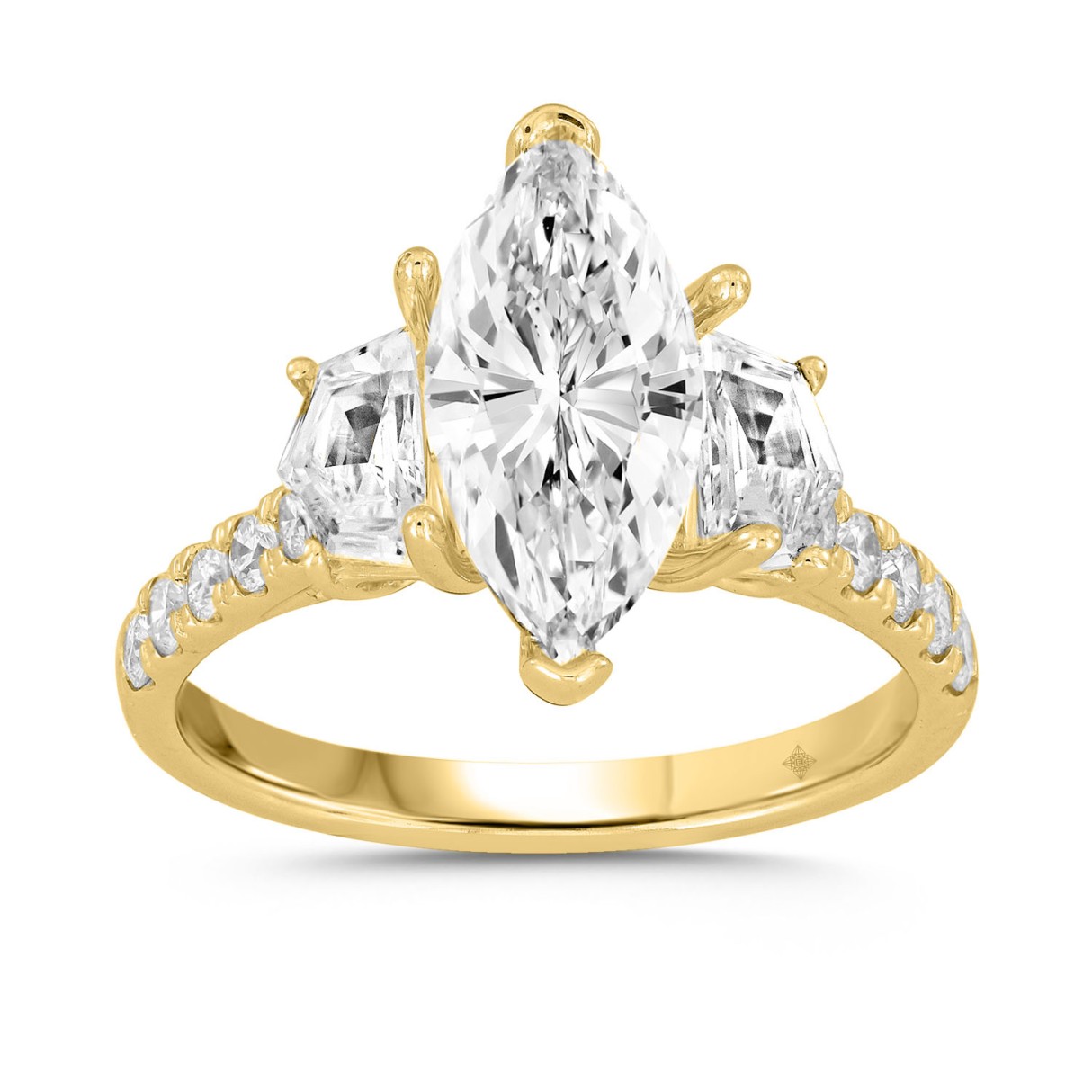 LADIES RING 3CT ROUND/MARQUISE/CADILLAC DIAMOND 14...