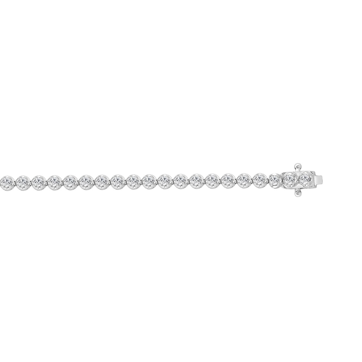 MEN'S BRACELET 2 1/2CT ROUND DIAMOND 14K WHITE GOLD