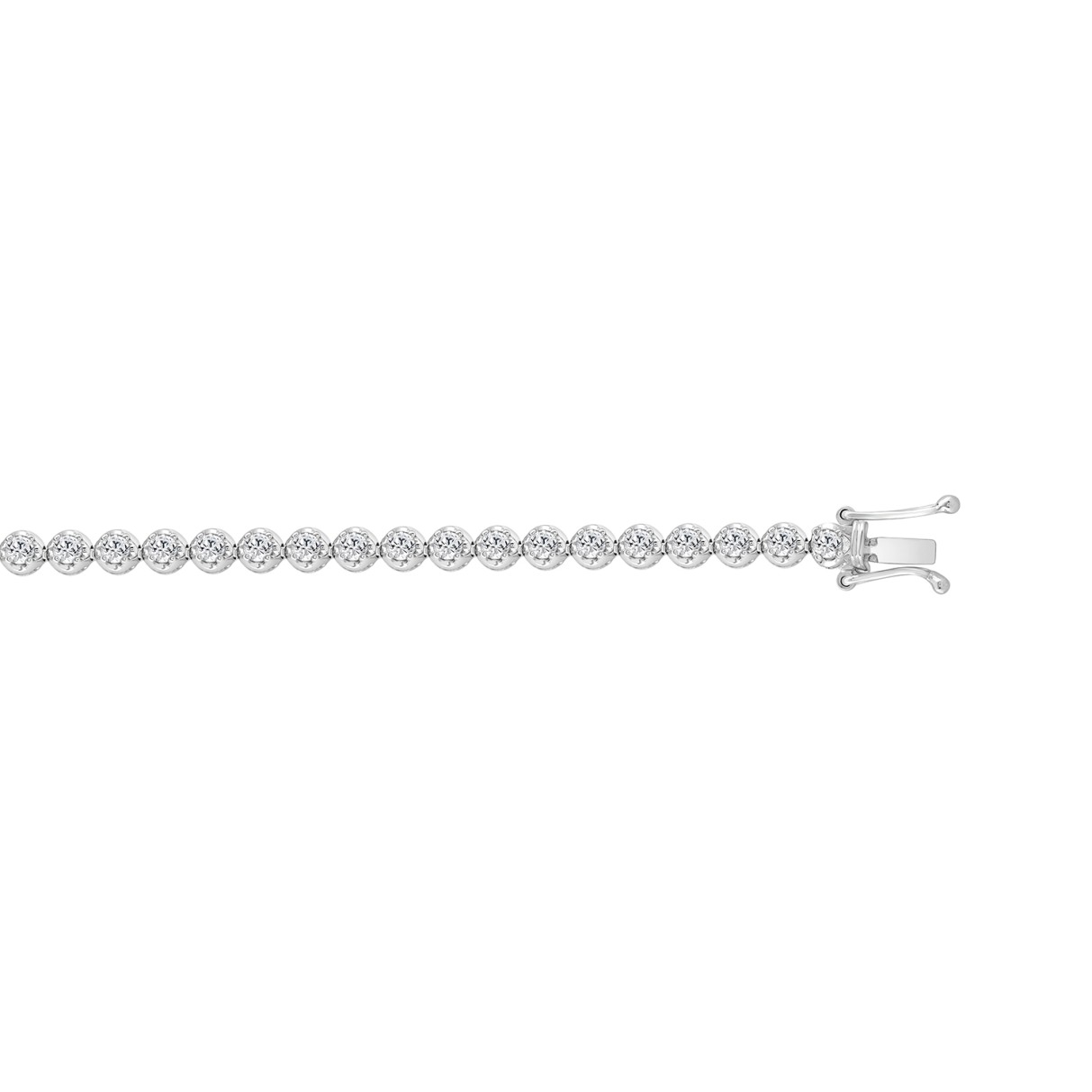 MEN'S BRACELET 2 1/2CT ROUND DIAMOND 14K WHITE GOLD