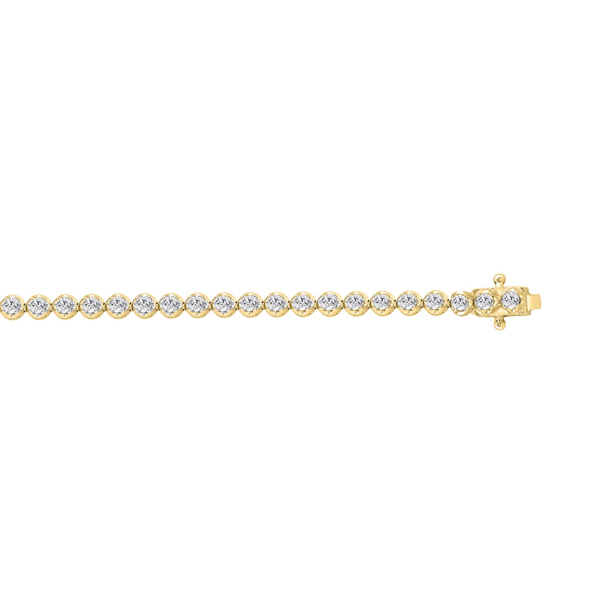 MENS BRACELET 2 1/4CT ROUND DIAMOND 14K YELLOW GOLD 