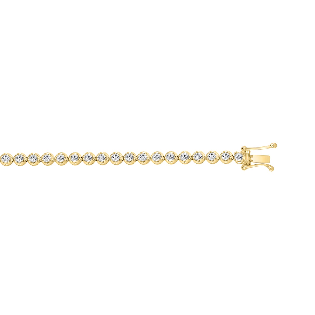 MENS BRACELET 2.25CT ROUND DIAMOND 14K YELLOW GOLD 