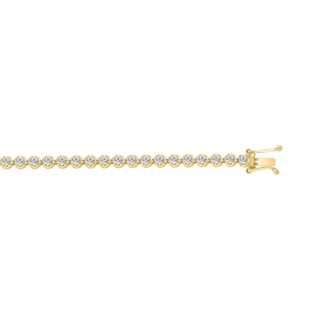 MENS BRACELET 2.25CT ROUND DIAMOND 14K YELLOW GOLD 