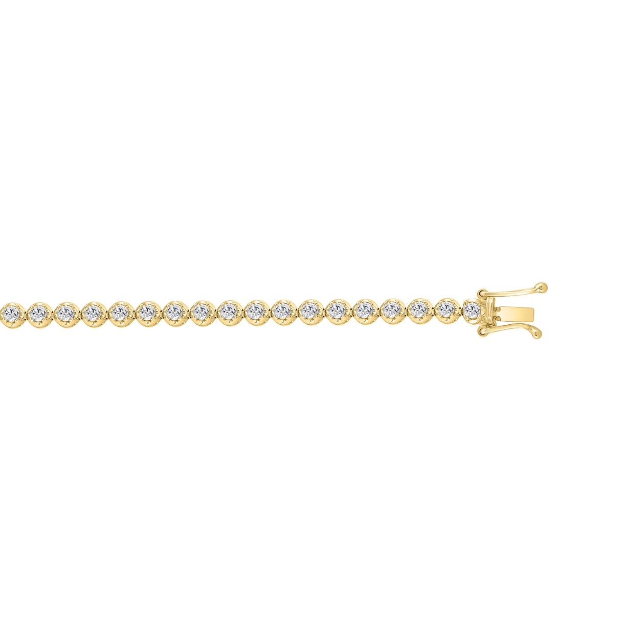 MENS BRACELET 2 1/4CT ROUND DIAMOND 14K YELLOW GOLD 