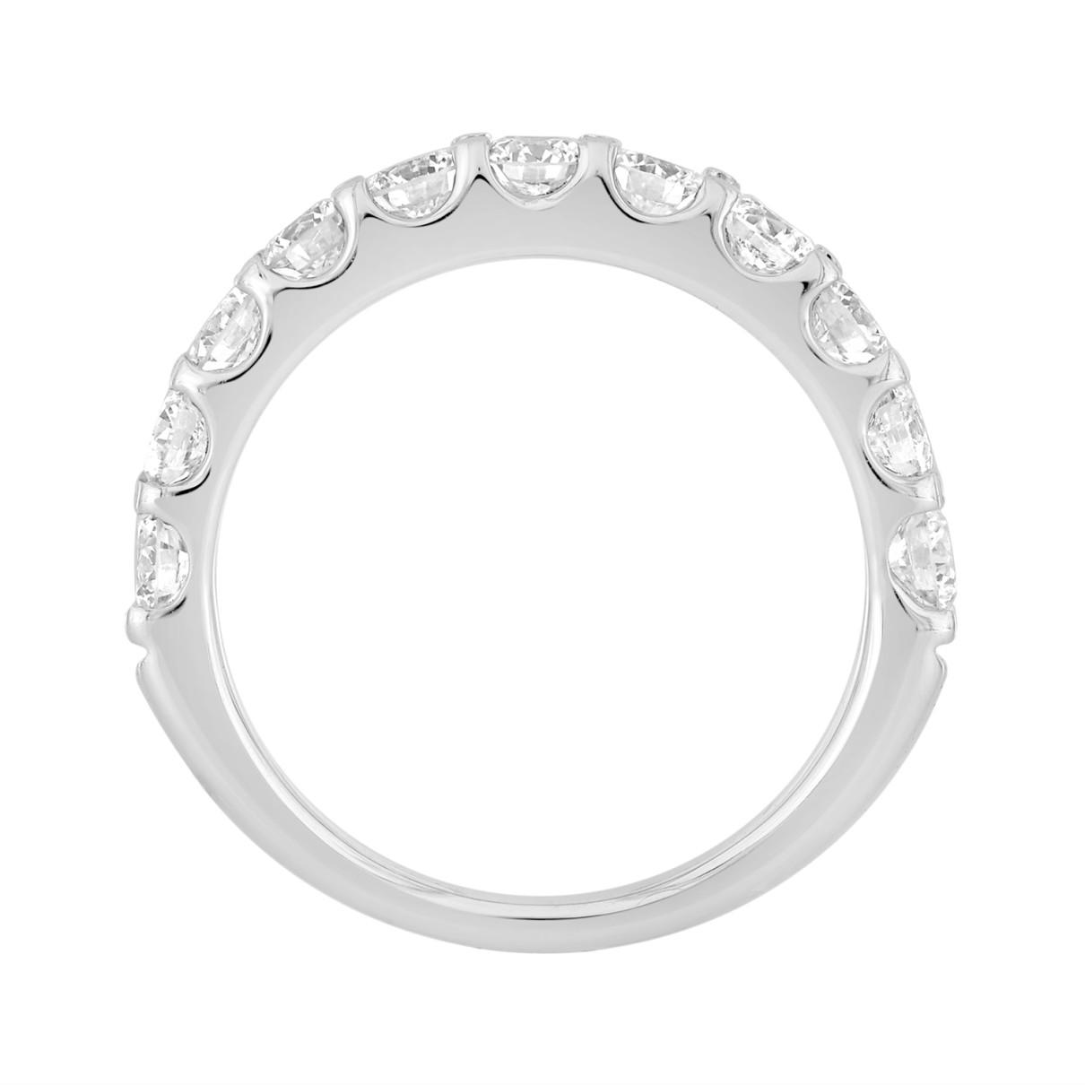 LADIES BAND 1CT ROUND DIAMOND 14K WHITE GOLD