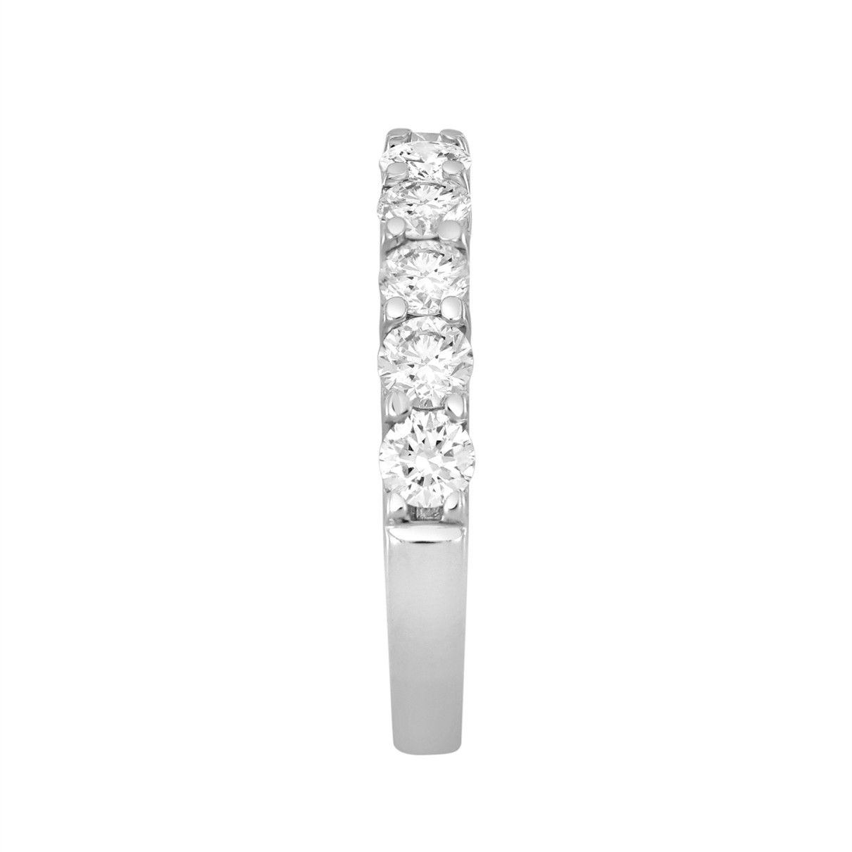 LADIES BAND 1CT ROUND DIAMOND 14K WHITE GOLD