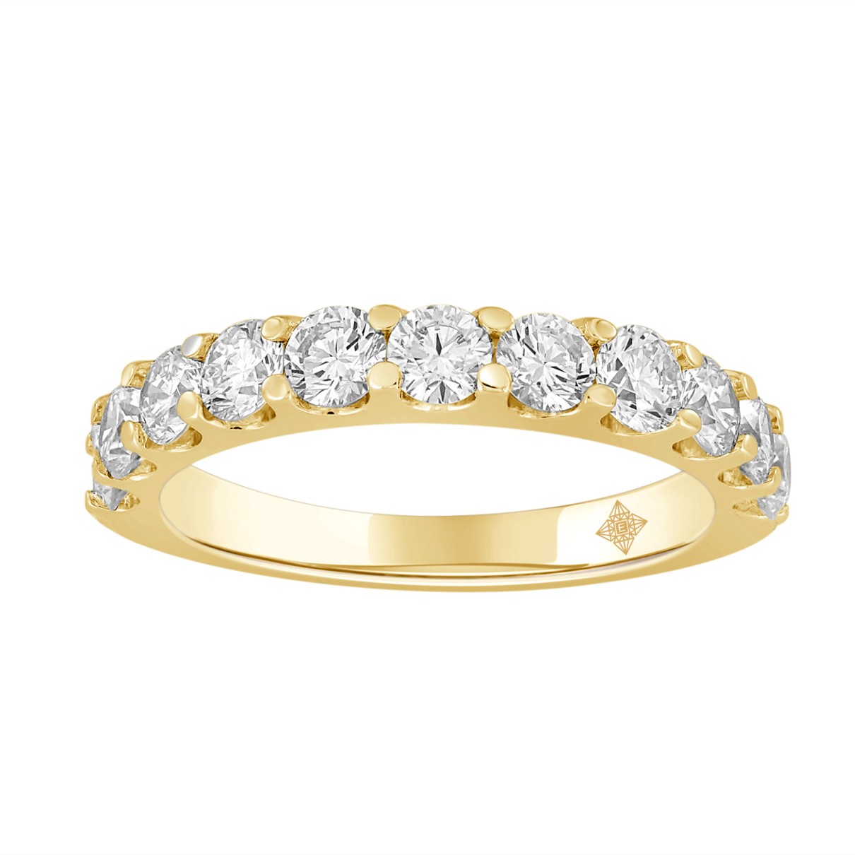 LADIES BAND 1CT ROUND DIAMOND 14K YELLOW GOLD