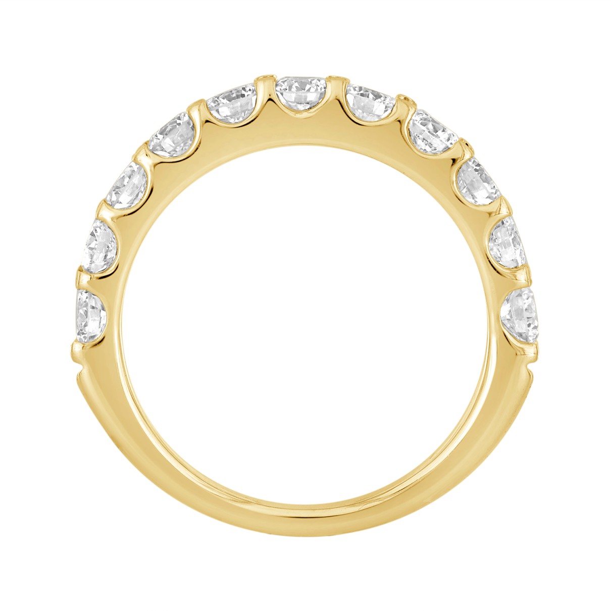 LADIES BAND 1CT ROUND DIAMOND 14K YELLOW GOLD