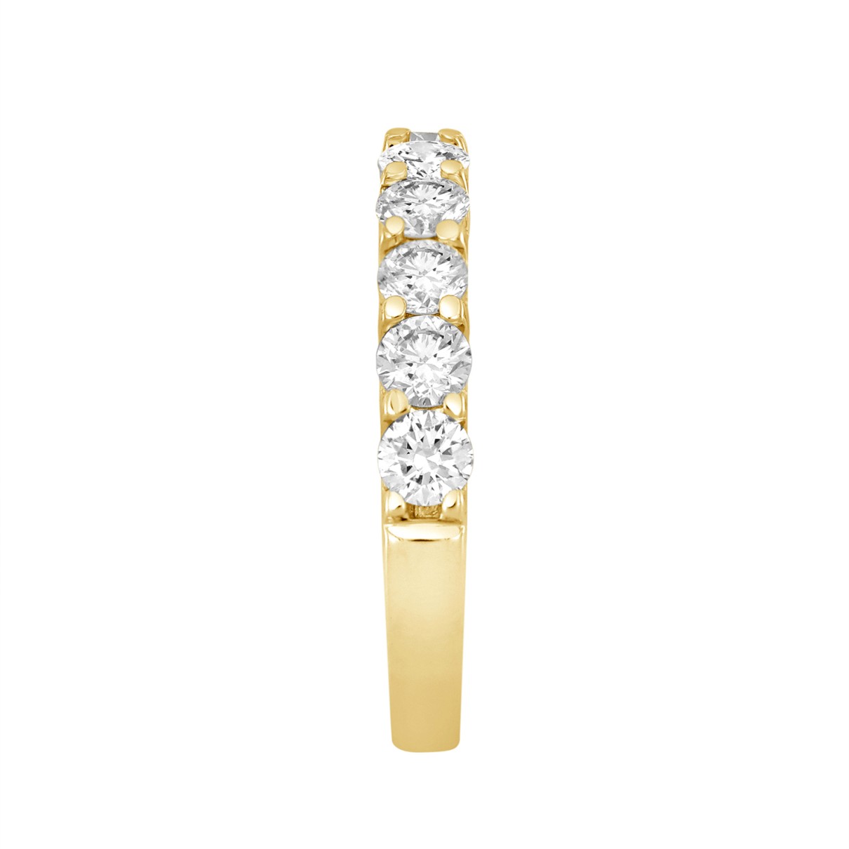 LADIES BAND 1CT ROUND DIAMOND 14K YELLOW GOLD