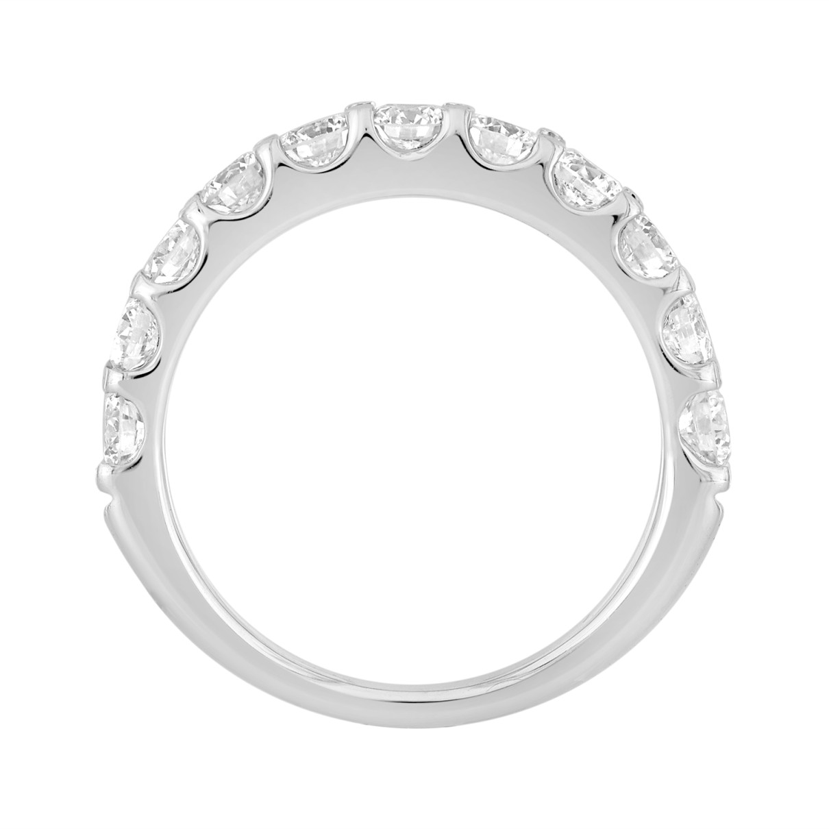 LADIES BAND 2CT ROUND DIAMOND 14K WHITE GOLD