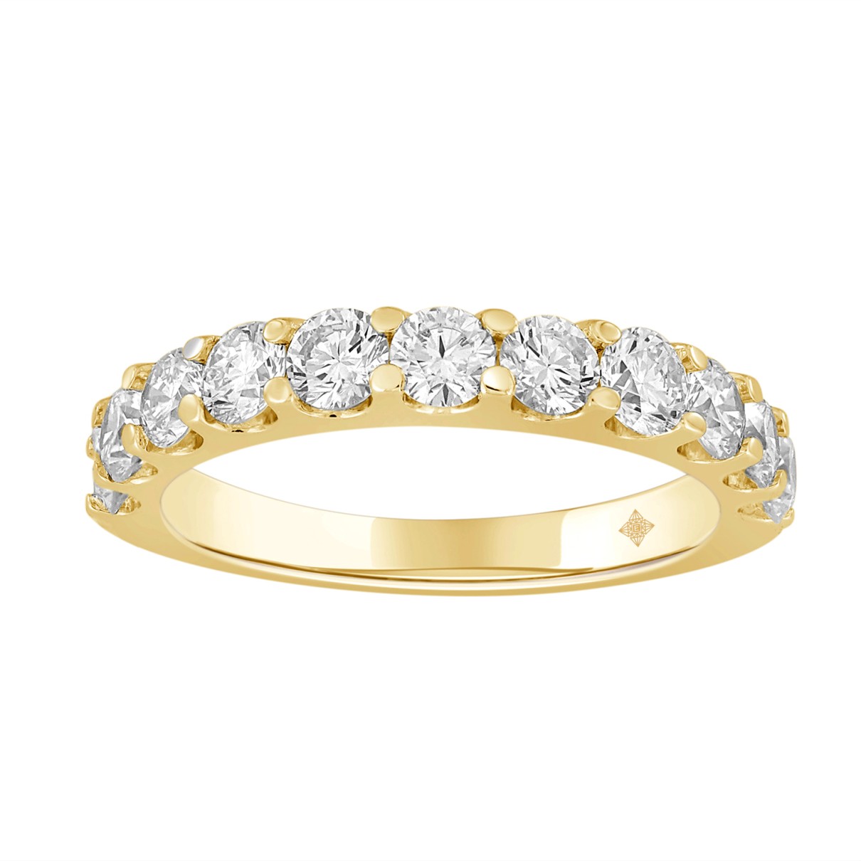 LADIES BAND 2CT ROUND DIAMOND 14K YELLOW GOLD