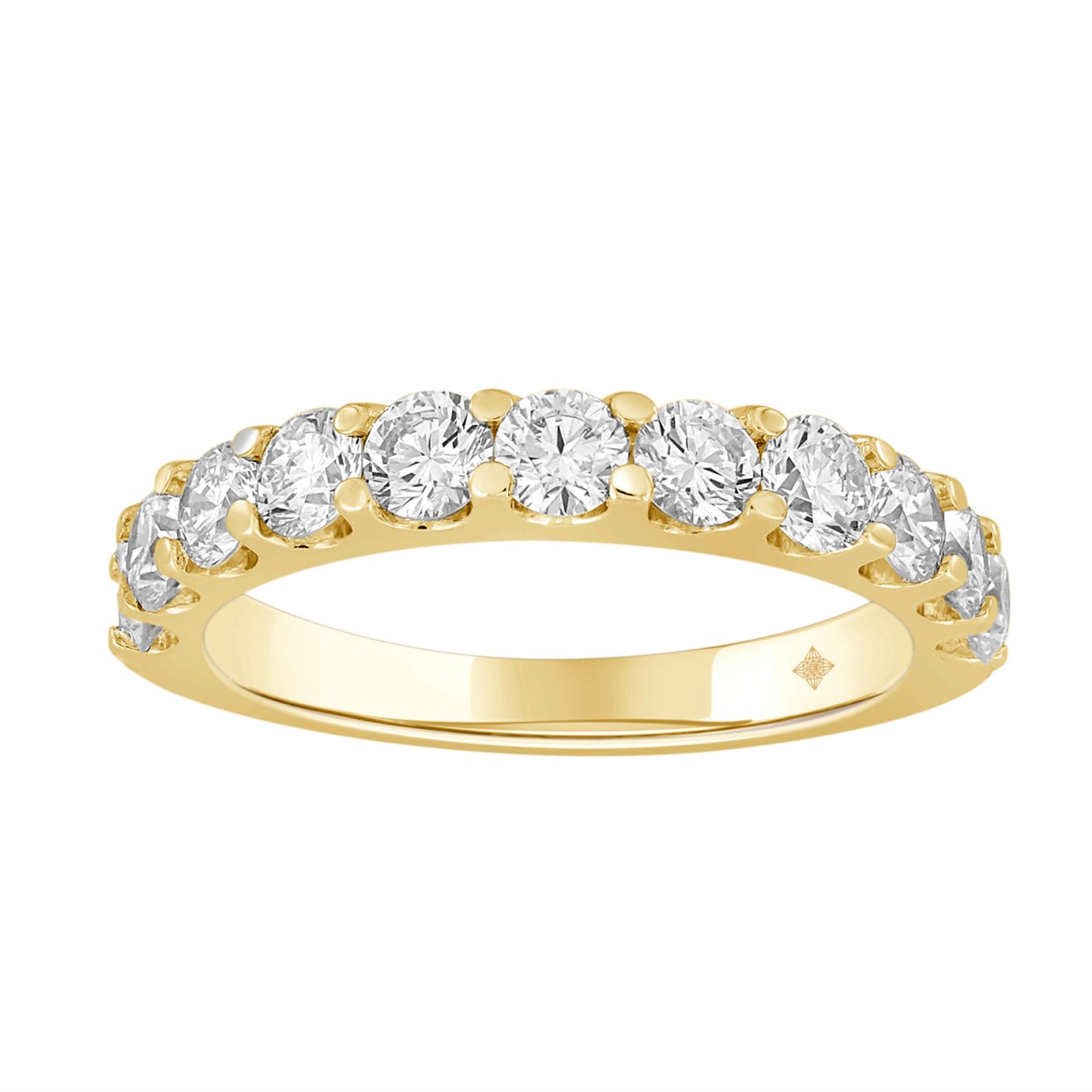 LADIES BAND 1 1/2CT ROUND DIAMOND 14K YELLOW GOLD...