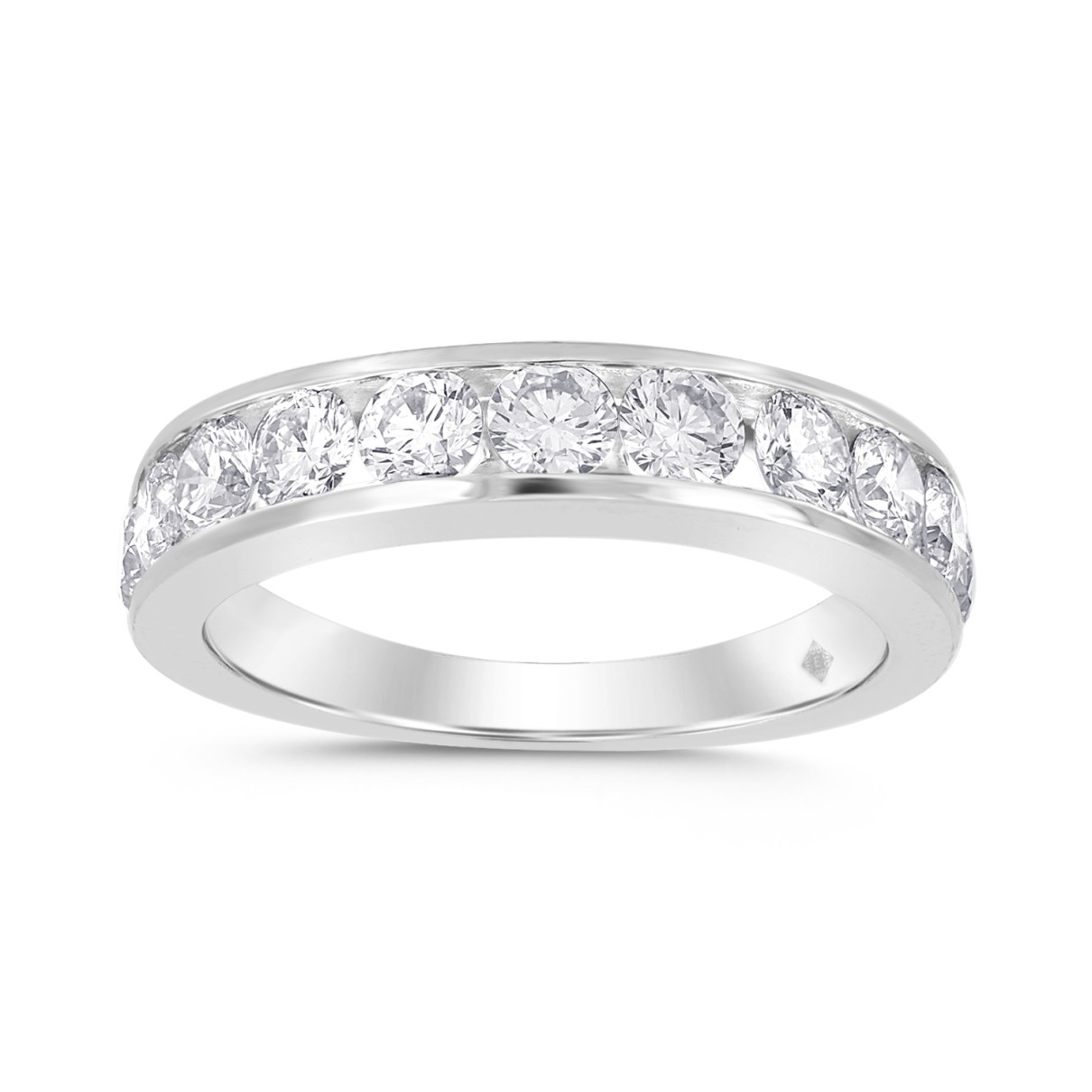 LADIES BAND 1 1/2CT ROUND DIAMOND 14K WHITE GOLD