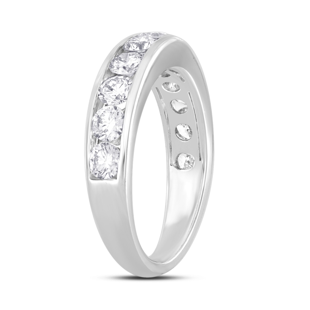 LADIES BAND 1 1/2CT ROUND DIAMOND 14K WHITE GOLD