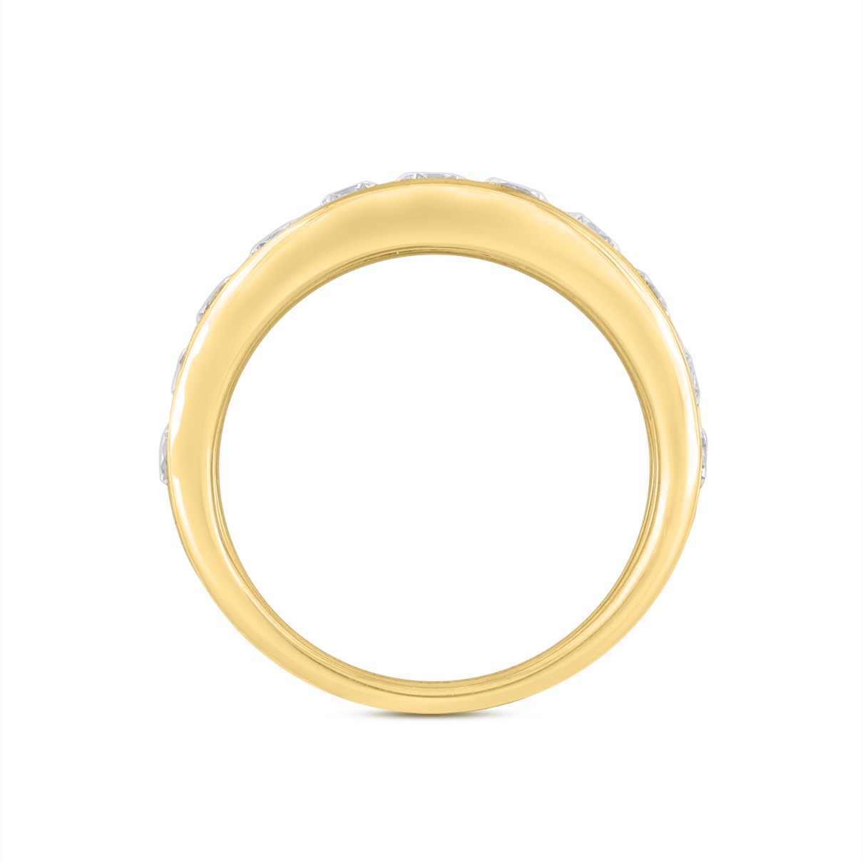 LADIES BAND 1 1/2CT ROUND DIAMOND 14K YELLOW GOLD