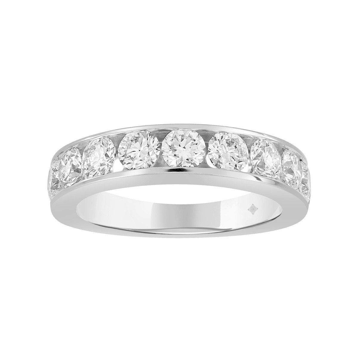 LADIES BAND 2CT ROUND DIAMOND 14K WHITE GOLD