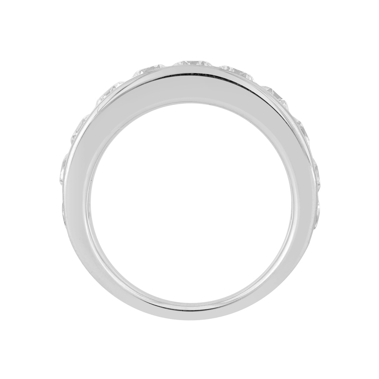 LADIES BAND 2CT ROUND DIAMOND 14K WHITE GOLD